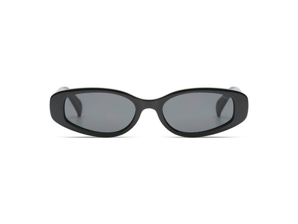 Komono Emery Oval Sunglasses in Black, Grey Cat 3 UV400 Lenses, Bio Nylon Frame