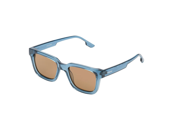 Komono Bobby Square Sunglasses in Stream, Blue Bio Nylon Frame, Brown Cat 2 UV400 Lenses
