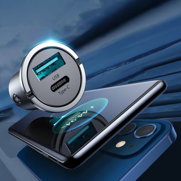 شاحن سيارة سريع من جوي رووم C-A35 بمنفذي USB-A و USB-C - 45 واط