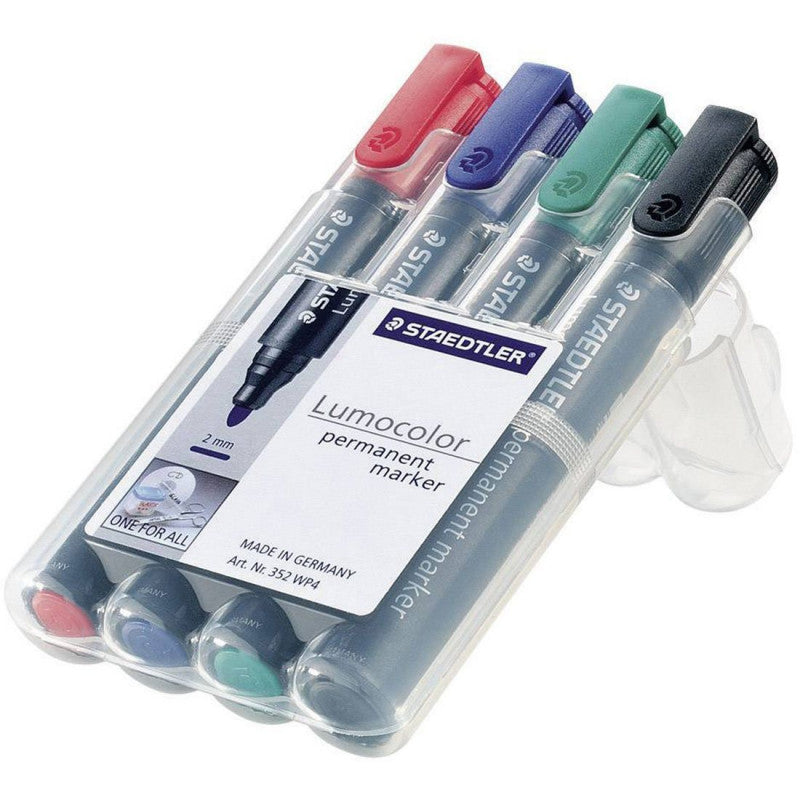 Staedtler 352 Permanent Marker Bullet Assorted Wallet Of 4