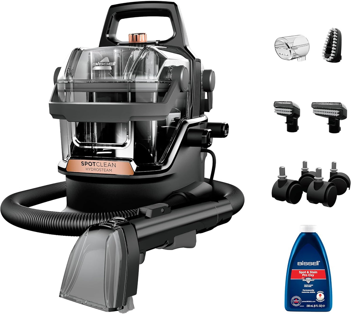 Bissell SpotClean Hydrosteam Portable Carpet and Furniture Deep Cleaner 3700E - Black