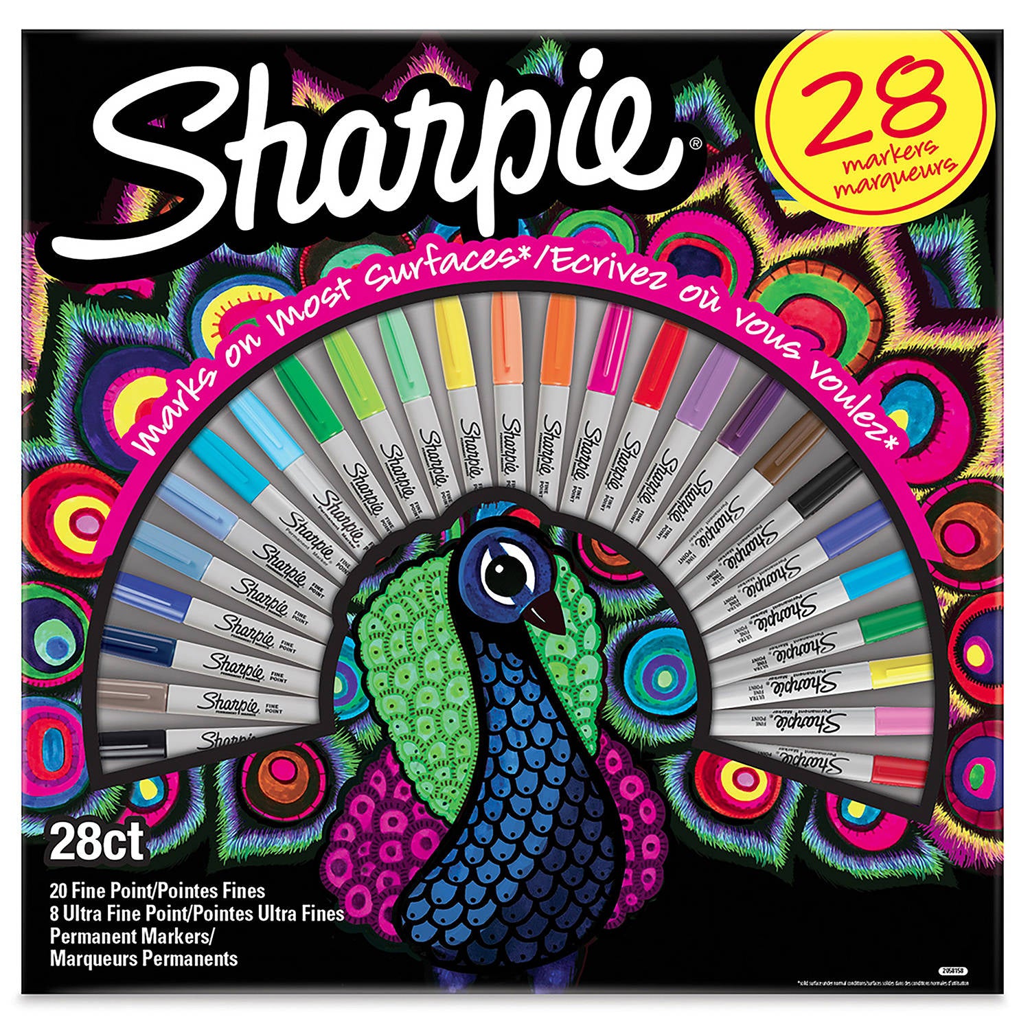 Sharpie Markers Peacock 28 Colors