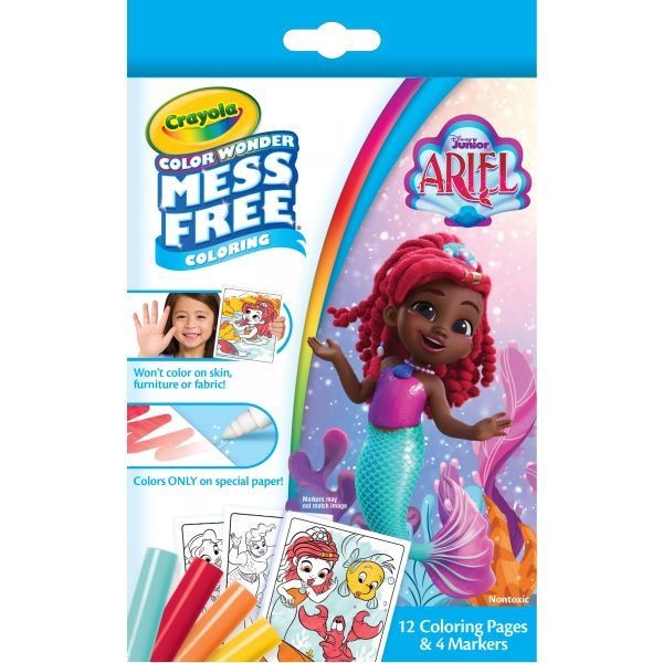 Crayola Color Wonder Ariel Jr - Disney Foldalope Set With 4 Markers