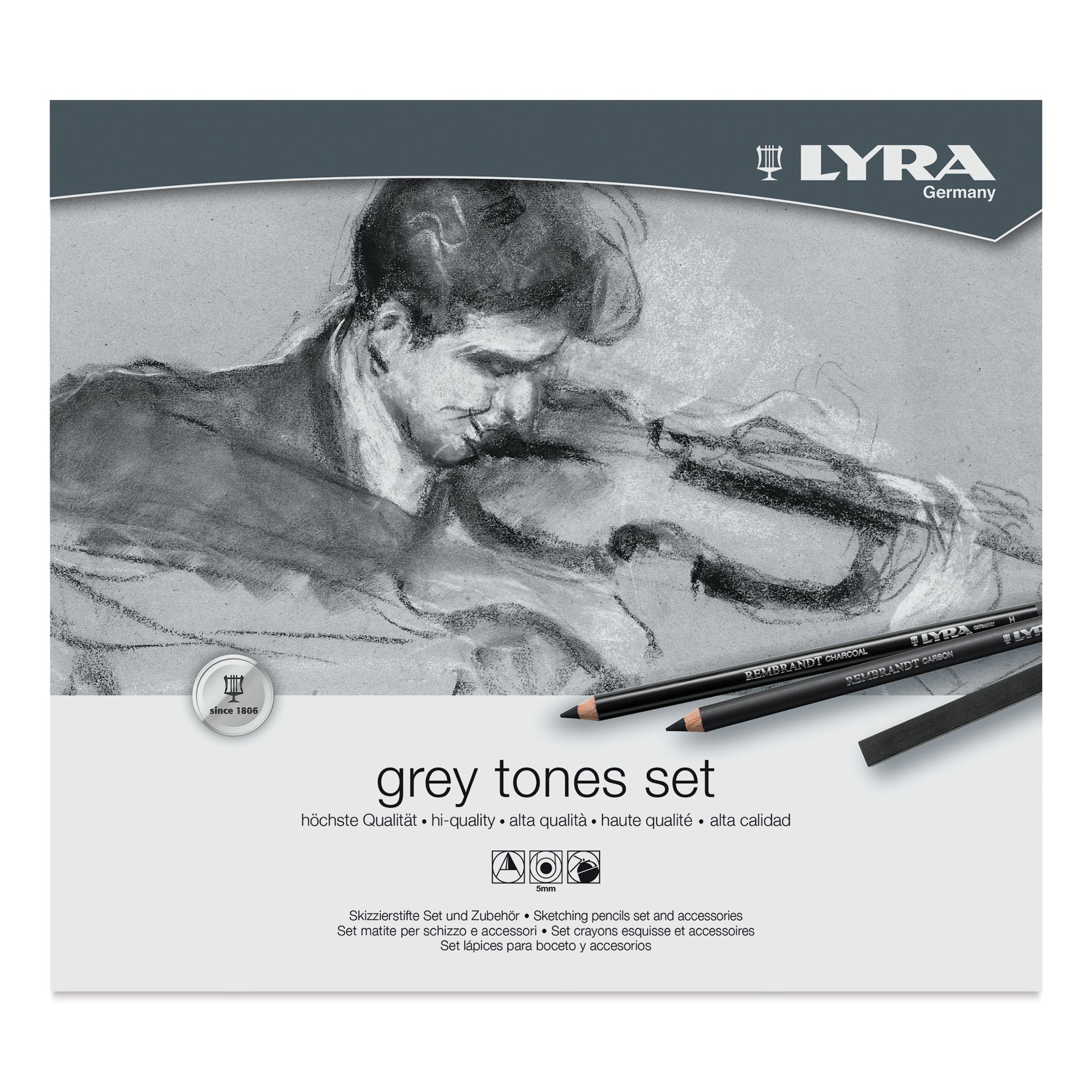 Lyra Grey Sketching 25 Pcs Metal Box