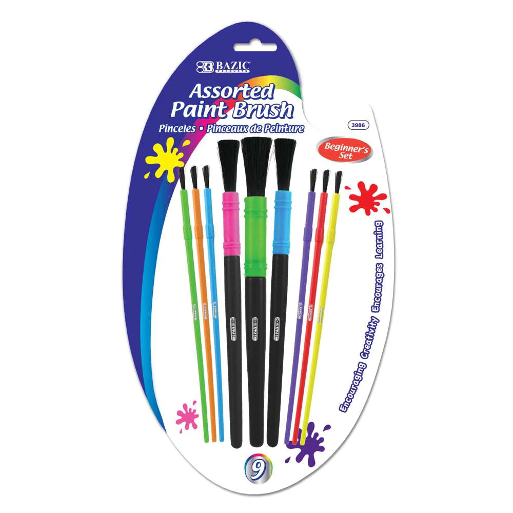 Bazic Asst. Size Kid's Paint Brush Set