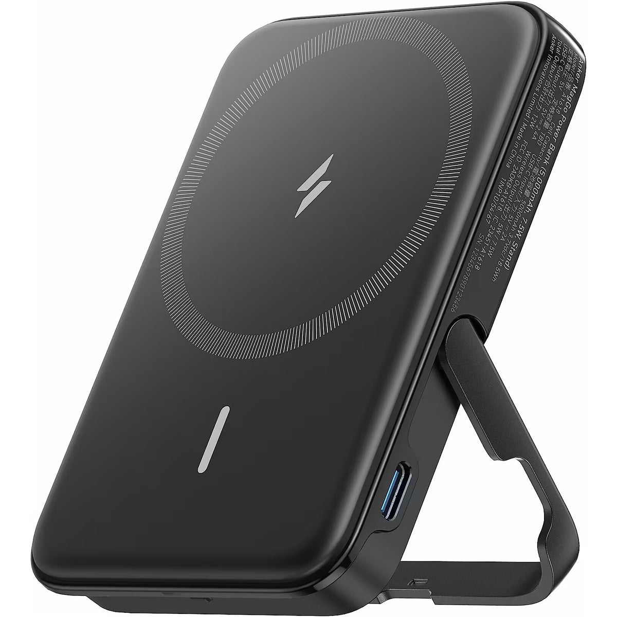 شاحن محمول Anker 322 MagGo PowerCore 5K مع حامل، لون أسود