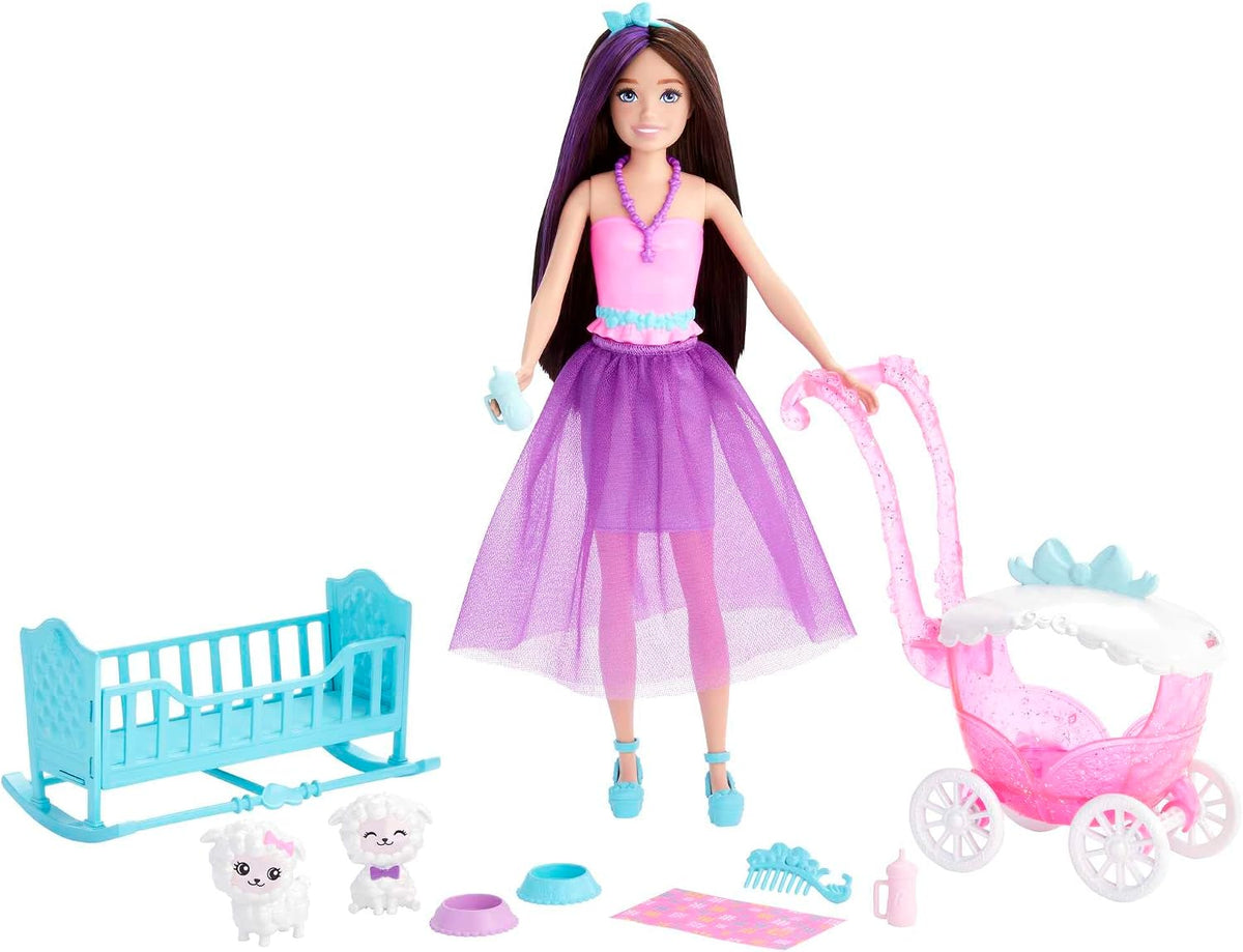 Barbie Skipper Doll and Nurturing Playset, Kids Toys, Brunette with Fantasy Look
