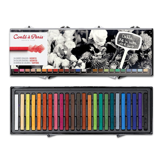 Cap Carre Colour Plastic Box Of 24 Assortment