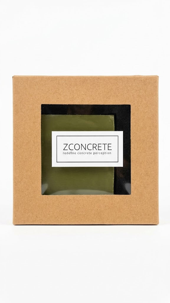 Zconcrete - Squared Concrete Tray With Natural Olive Soap