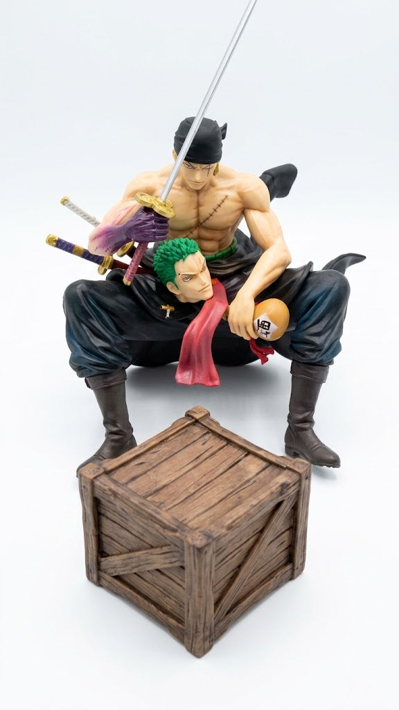 One Piece Roronoa Zoro Sitting Pose Interchangeable Head Movable Figure Dominant