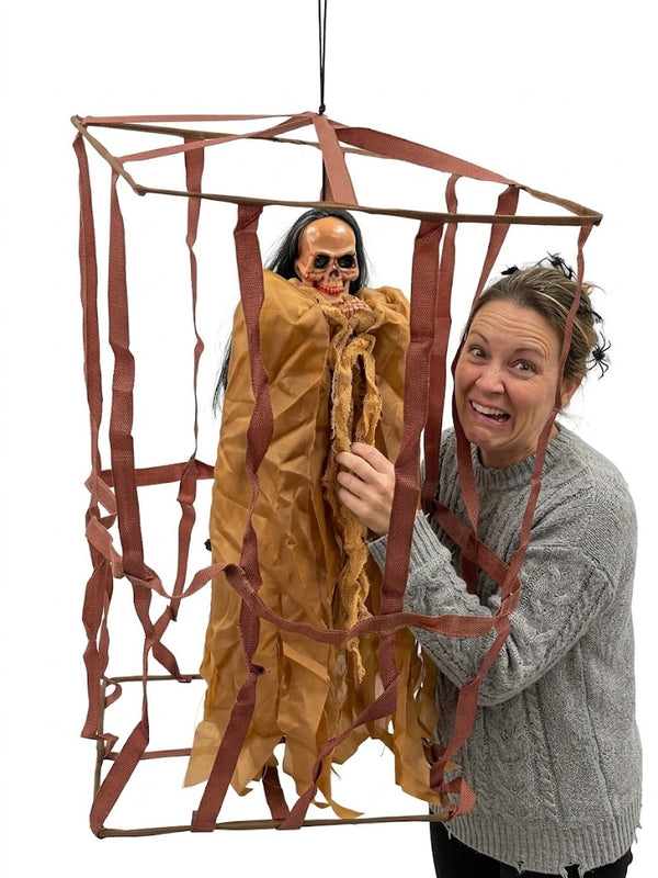 Halloween - Skeleton Figure In Brown Cage