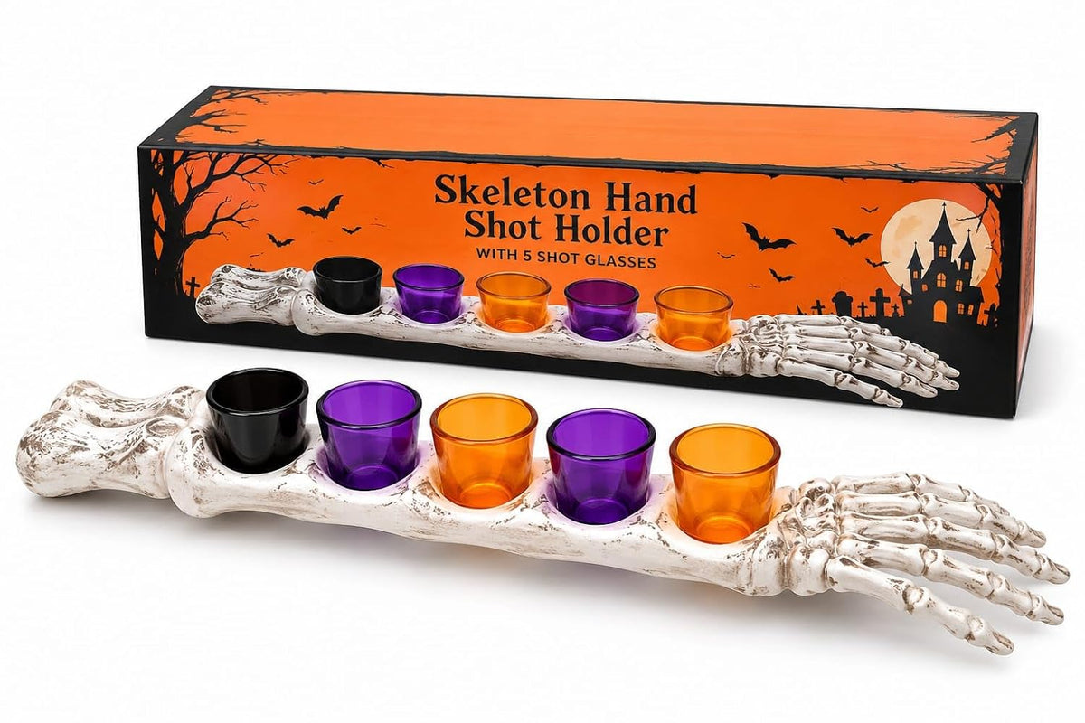 Halloween - Skeleton Hand With Shot Glasses