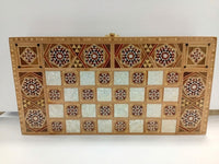 Antique Style Arabic Handmade Damascus Backgammon Made of Beech Wood