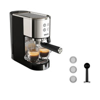 KRUPS Virtuoso XP444C10, Espresso Machine, 1 L, Ground Coffee, 1350 W, Stainless Steel STEAM & PUMP