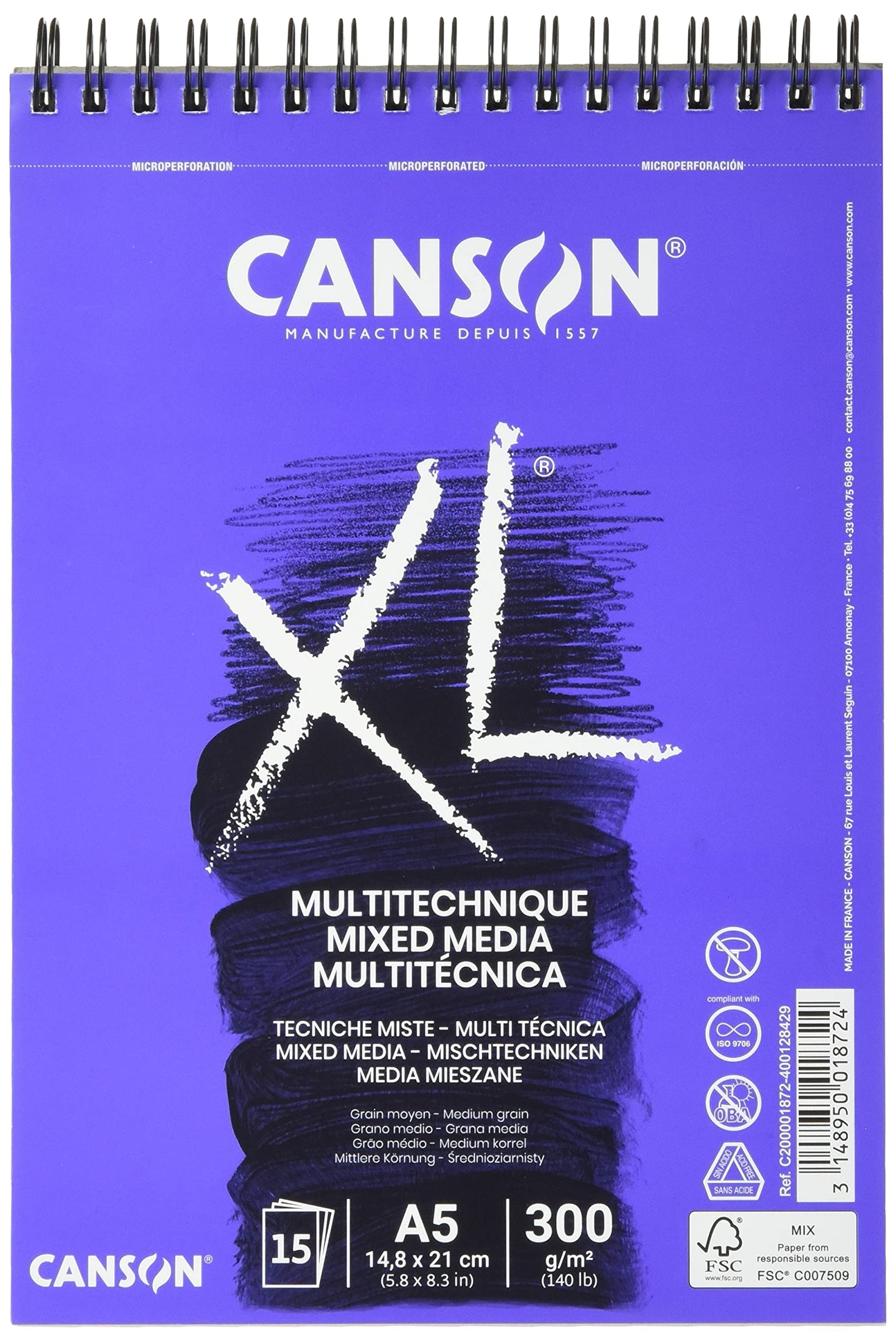Canson Xl Mix Media A5 300 G 15Sh Sp