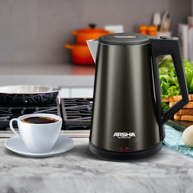 Arshia - Electric Stainless Steel Kettle 1800 Watts - Black