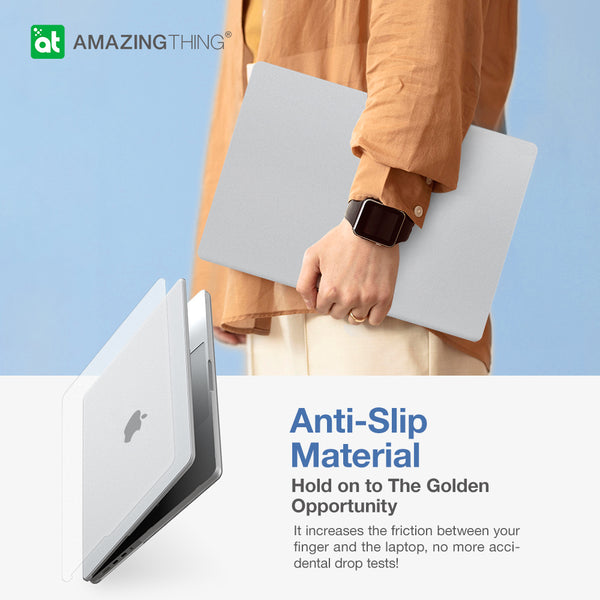 AT MARSIX PRO MACBOOK 14 PRO CASE WITH MAGNETIC STAND - MATTE CLEAR+GREY