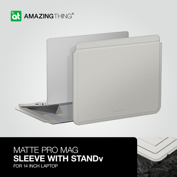 Amazingthing Matte Pro Mag Laptop Sleeve Grey - 18 Degree Stand Case