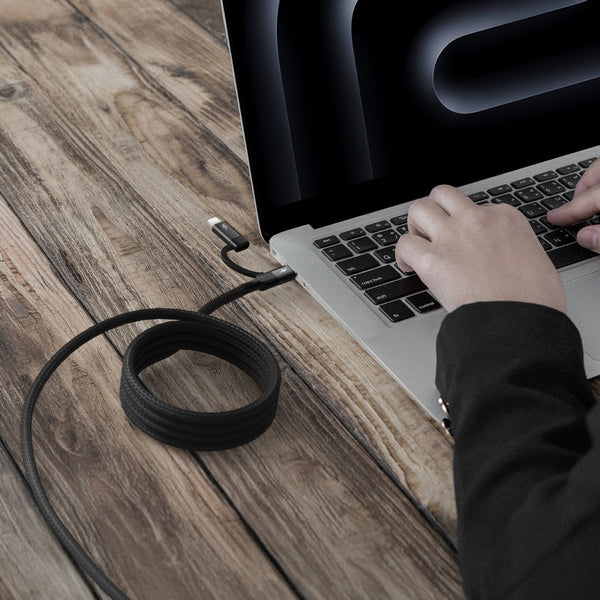 MOMAX MAG LINK USB-C TO C & LIGHTNING MAGNETIC CABLE 1M - BLACK