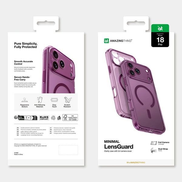Amazingthing - Minimal Mag Lens Case For iPhone 18 Pro 6.3 - Purple