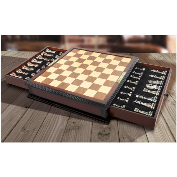 Ambassador - Kasparov Grandmaster Silver & Bronze Chess Set