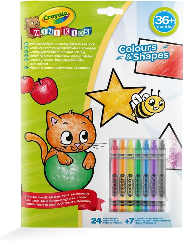 Crayola Color and Shape Activity Book With 8 Crayons - Kids Workbook