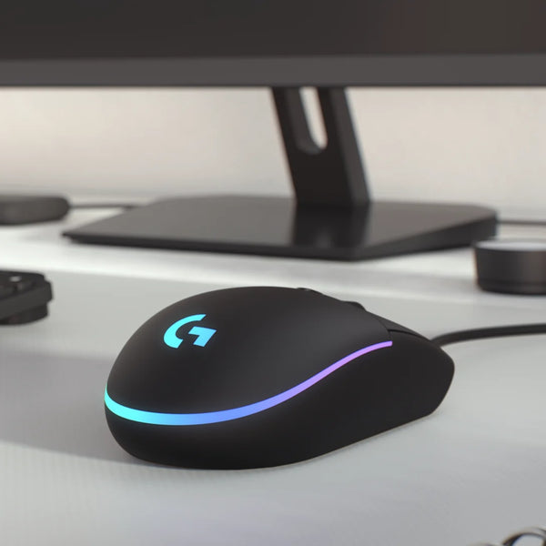 Logitech G203 Wired Gaming Mouse, 8,000 DPI, Rainbow Optical Effect LIGHTSYNC RGB - BLACK - NEW ARRIVAL