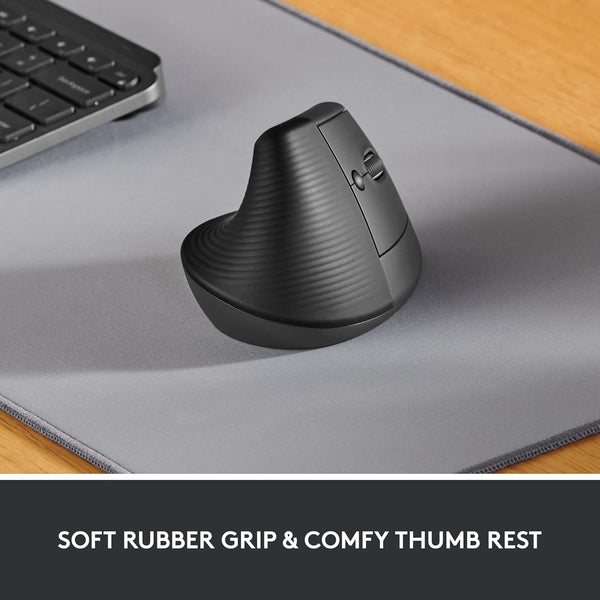 Logitech Lift Vertical Ergonomic Mouse Wireless, Bluetooth - Black -NEW ARRIVAL