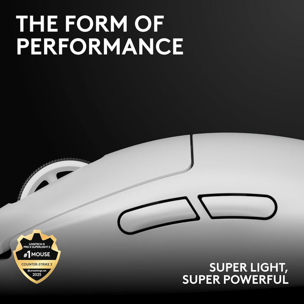 Logitech G PRO X SUPERLIGHT 2 LIGHTSPEED Wireless Gaming Mouse, Lightweight, LIGHTFORCE Hybrid - White - NEW Arrival