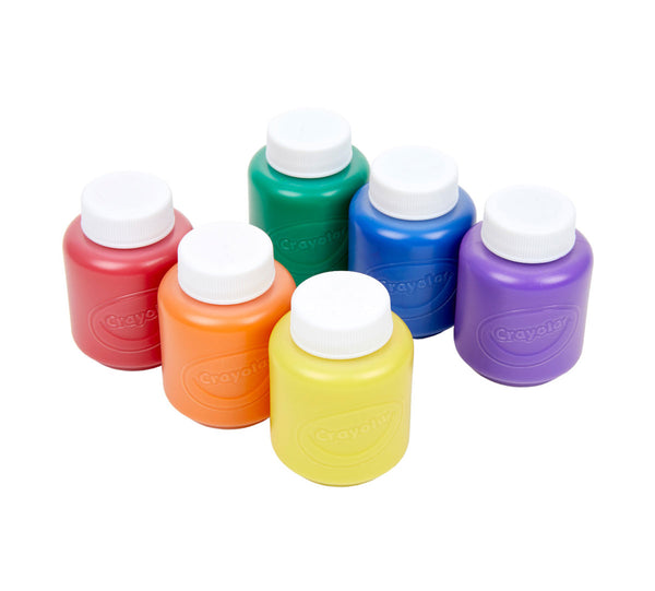 Crayola 6 Washable Paint Bottles 59 ml - Classic Colors Kids Set