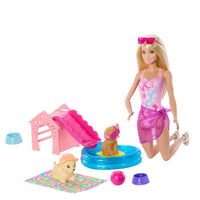 Barbie Puppy Pool Party Doll Blonde - Mattel Pet Water Play Set