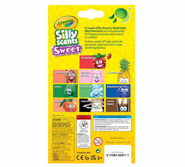 Crayola Washable Fineline Scented Markers 10 Pack - Kids Art Set