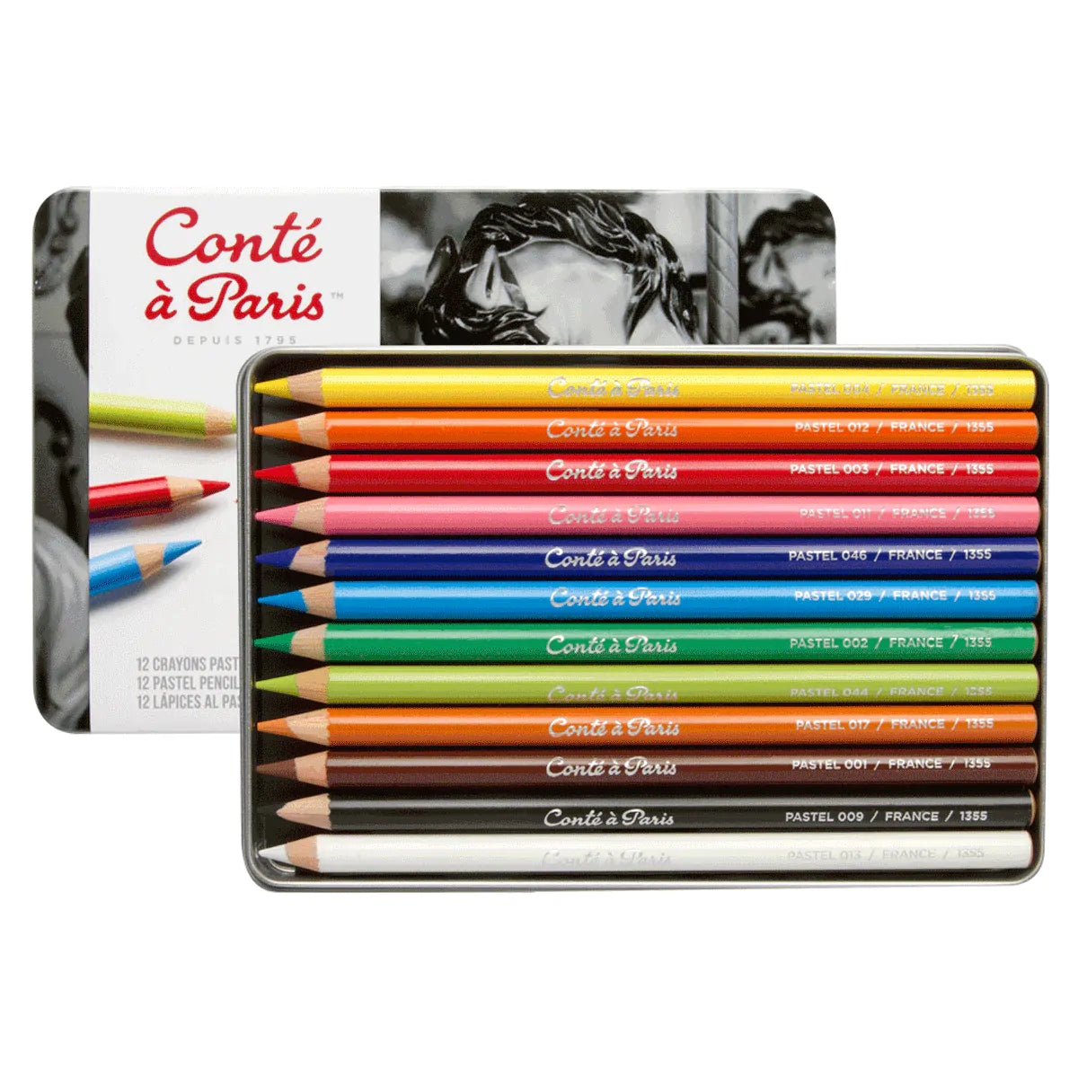 Cap Pencil Pastel Metal Box Set Of 12 Assort