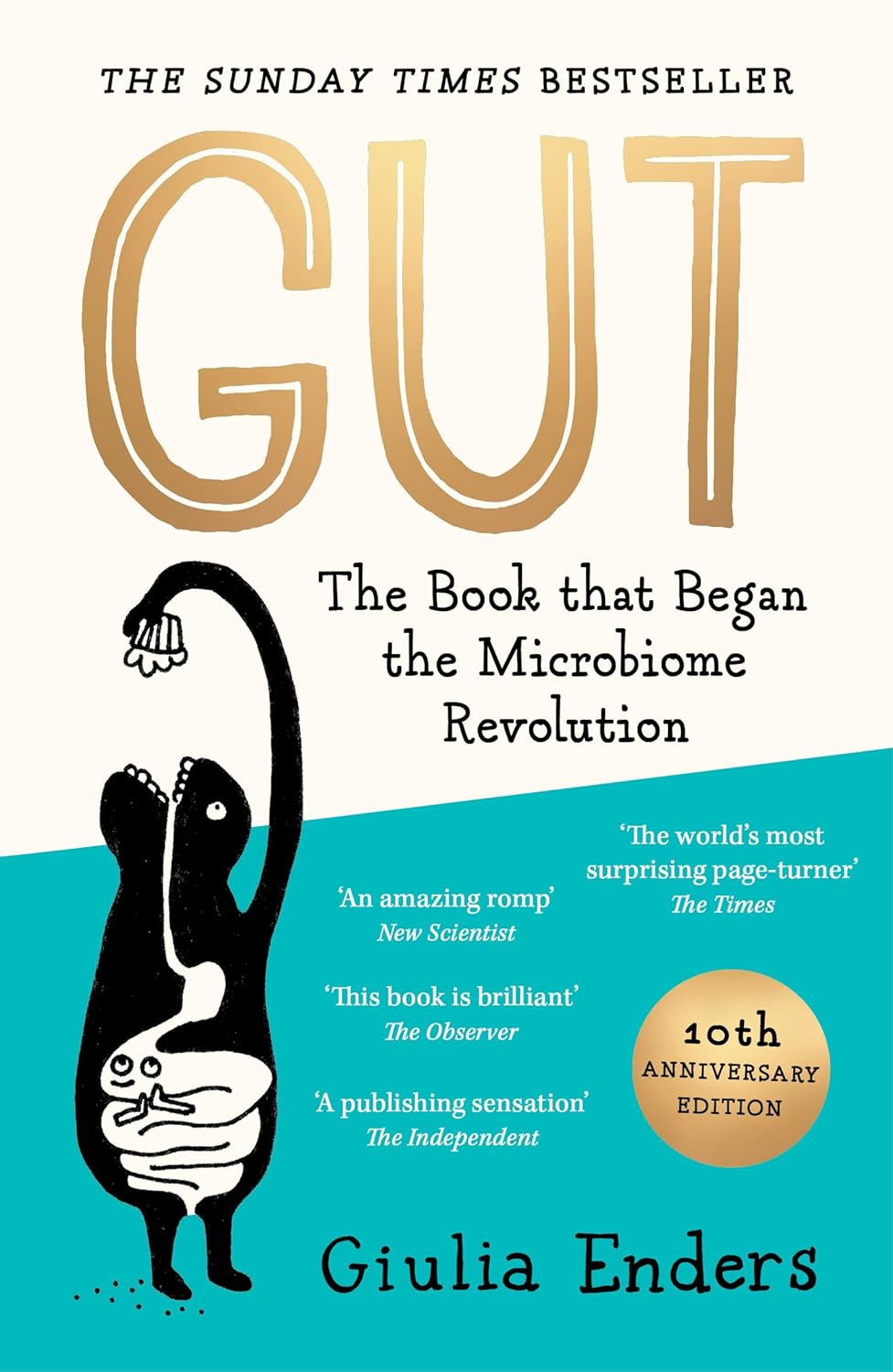 كتاب الأمعاء (Gut)، الطبعة العاشرة، نسخة مطبوعة باللغة الإنجليزية