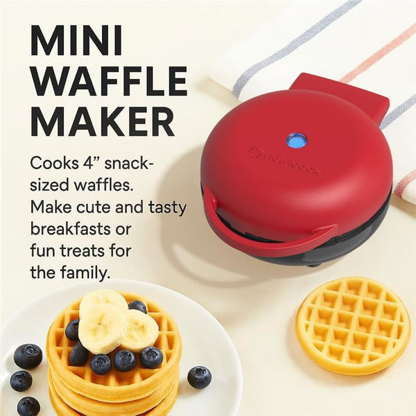 Nutricook Mini Waffle Maker - Red Nc-Wm100R