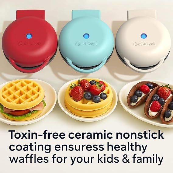 Nutricook Mini Waffle Maker -Nc-Wm100Aq Aqua Marine