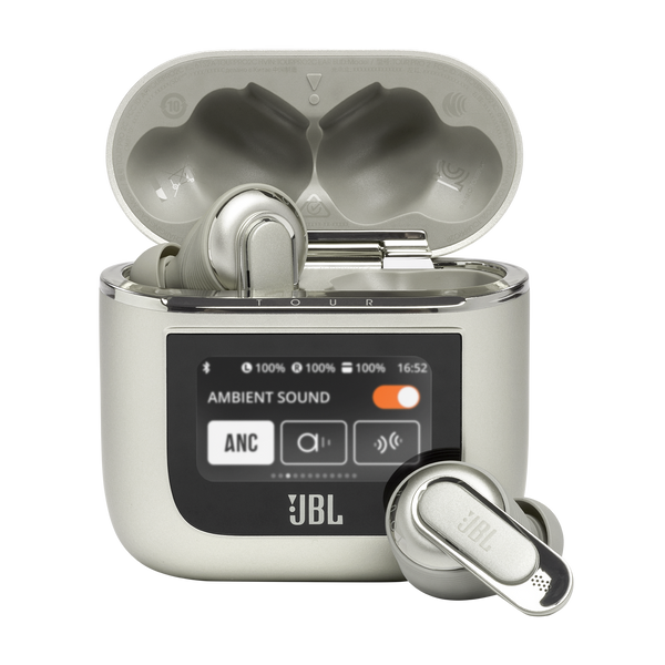 JBL - Tour Pro 2 True Wireless Noise Cancelling Earbuds - Silver