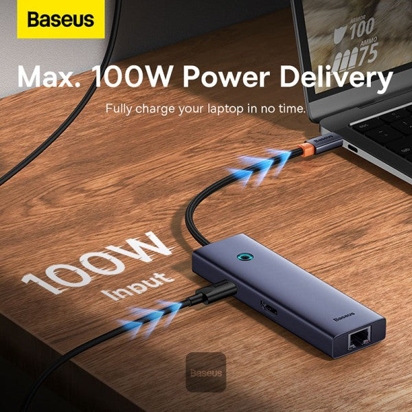 Baseus - Os-Baseus Ultrajoy Series 7-Port Hub Docking Station Space Grey