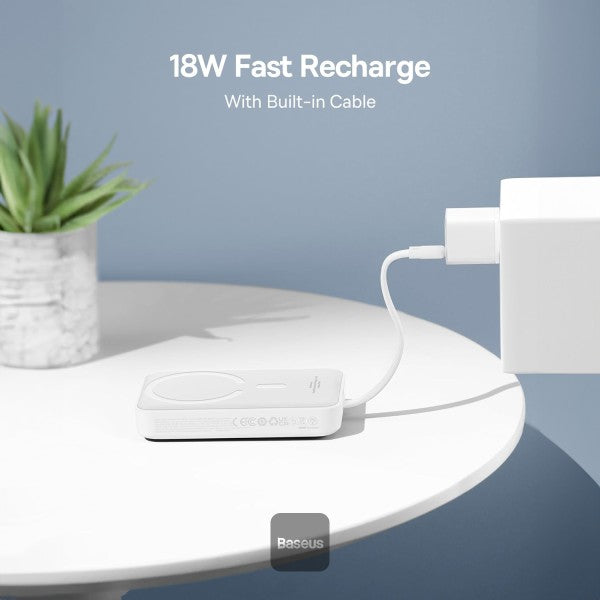 Baseus - Os-Baseus Magnetic Mini Wireless Fast Charge Power Bank Type-C Edition 10000Mah 30W Stellar White