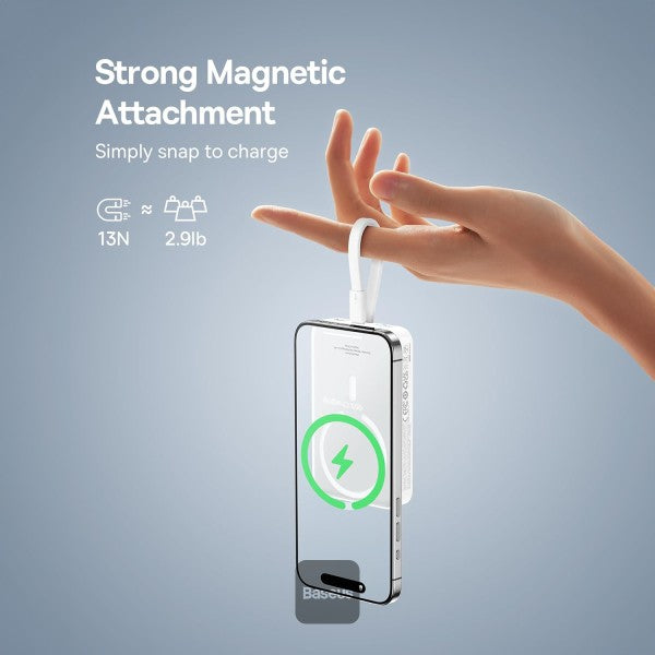 Baseus - Os-Baseus Magnetic Mini Wireless Fast Charge Power Bank Type-C Edition 10000Mah 30W Stellar White