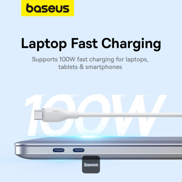 Baseus Pudding Series Fast Charging Cable Type-C To Type- C 100W 2M Stellar White