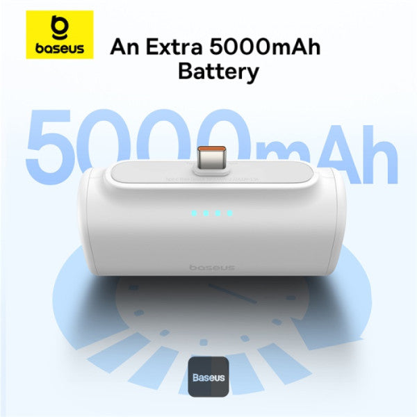 Baseus - Os-Baseus Compact Fast Charging Power Bank Type-C Edition 5000Mah 20W Moon White