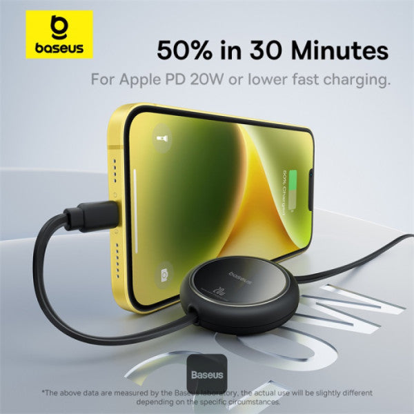 Baseus Free2Pull Retractable Charging Cable Usb-C To Ip 20W 1M Cluster Black