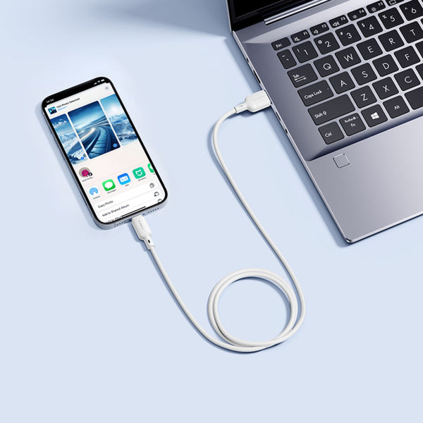Baseus - Os-Baseus Silky Series Fast Charging Cable Usb To Ip 2.4A 2M Moon White