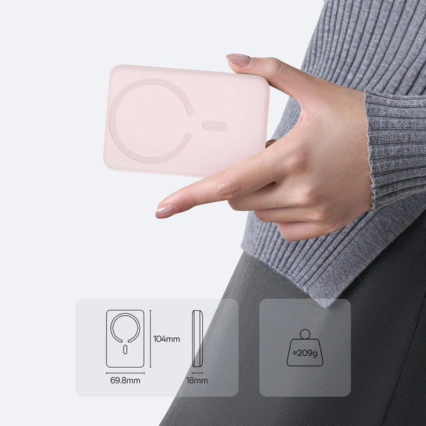 Baseus Enerfill Fm11 Ultra-Mini Magnetic Power Bank 10000Mah 22.5W Baby Pink