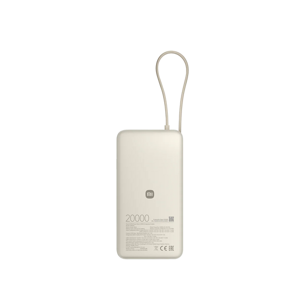 Xiaomi - 67W Power Bank 20000 (Integrated Cable) Tan