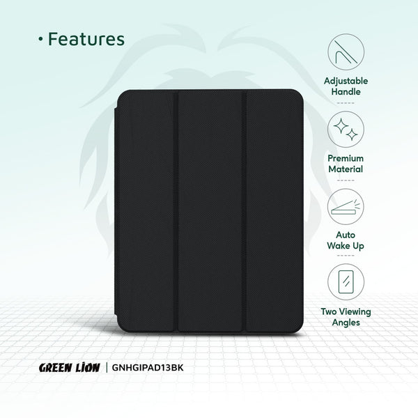 Green Lion Hogo Premium Case With Pencil Holder For Ipad Pro 13" - Black