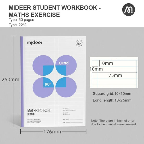 Mideer Student Workbook Maths Exercise - Early Learning Practice Book