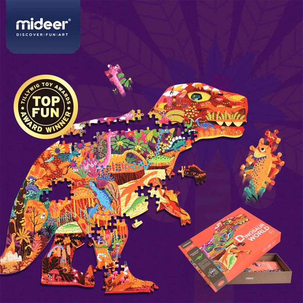 Mideer - Mideer - Large Animal-Shaped Puzzle Dinosaur World