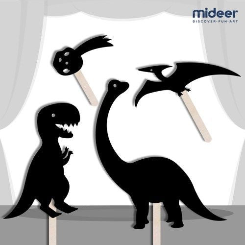 ميدير دمى الظل الديناصورات - مجموعة ألعاب الضوء لسرد القصص
